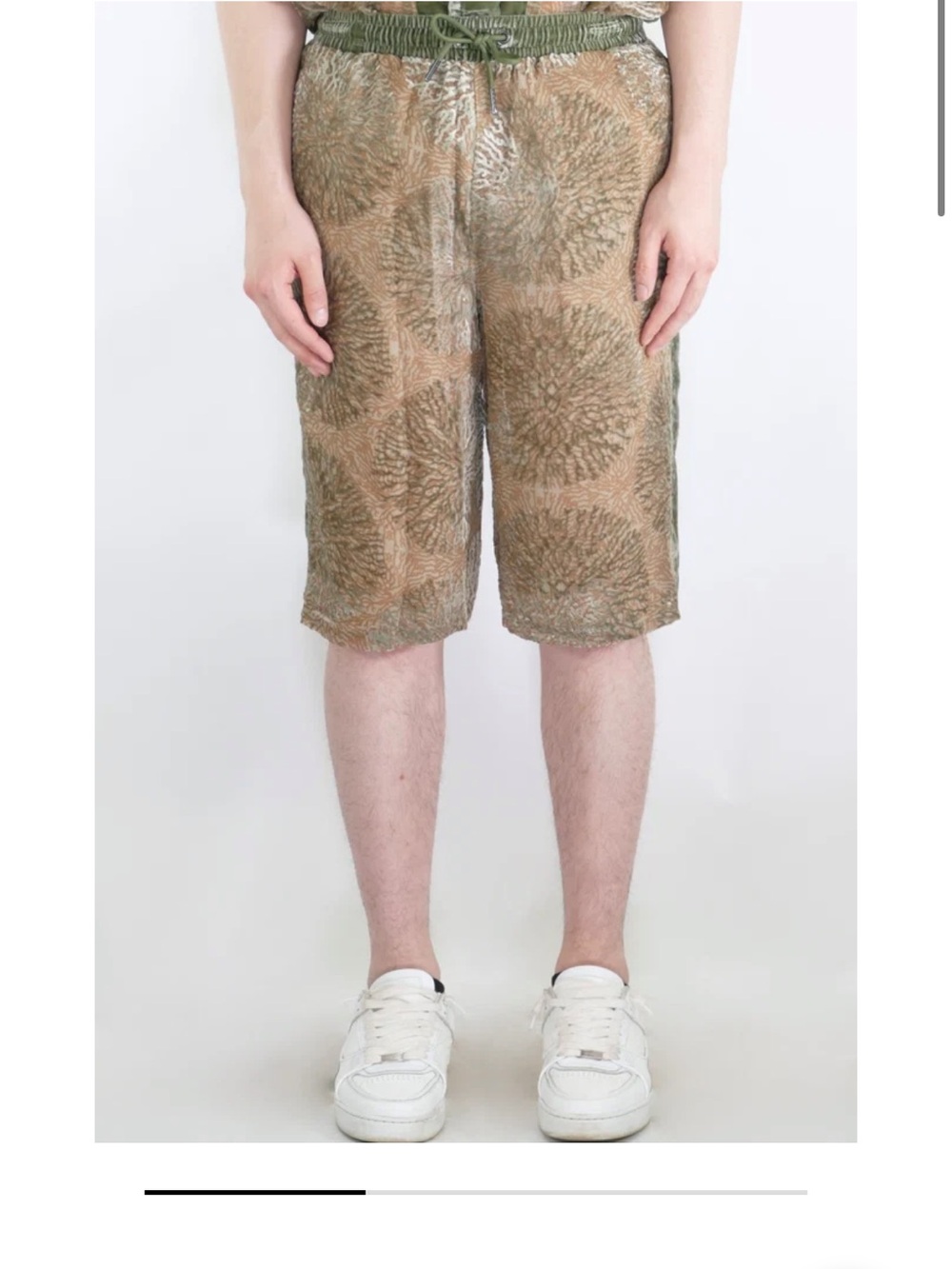 Daily Paper Olive and Brown Patterned Athletic Shorts